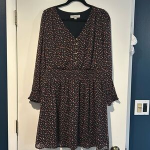 Ladybug print chiffon mini dress